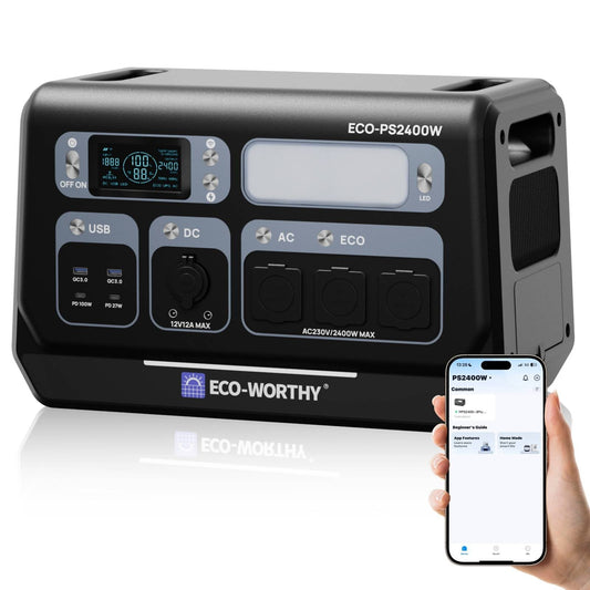 2400W Portable Power Station 2048Wh LiFePO4 Battery Solar Generator Home Camping